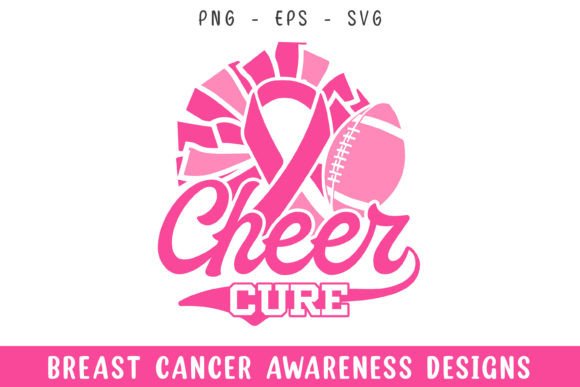 Cheer Cure Breast Cancer Ribbon Svg