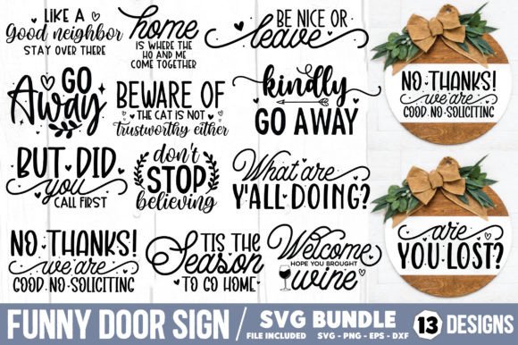 Funny Door Sign SVG Bundle