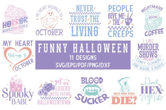 Funny Halloween SVG PNG Bundle Design