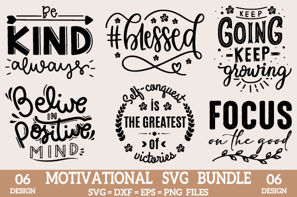 Motivational Quotes Svg Bundle PNG File