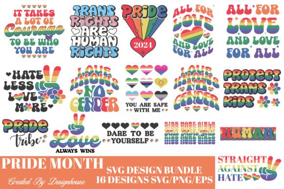 Pride Month SVG PNG Bundle